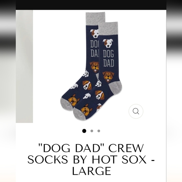 "DOG DAD" men's crew socks by hot socks - New SZ 6-12 shoe size - Picture 2 of 8